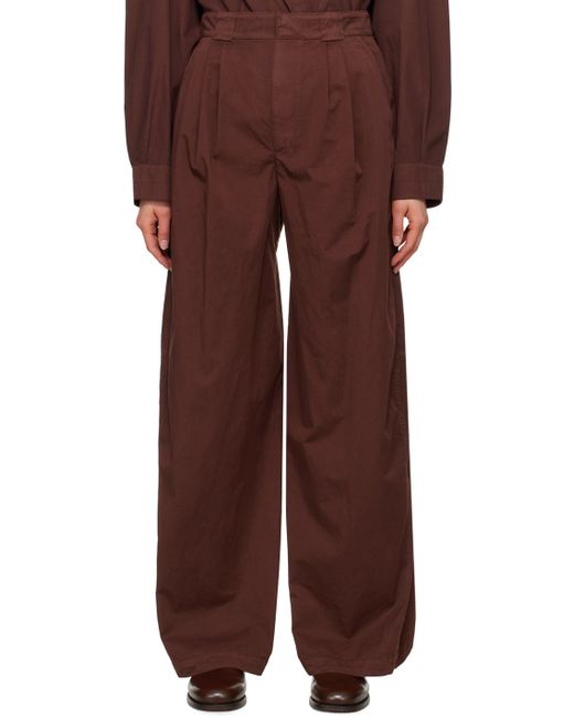Lemaire Burgundy Wide-Leg Trousers