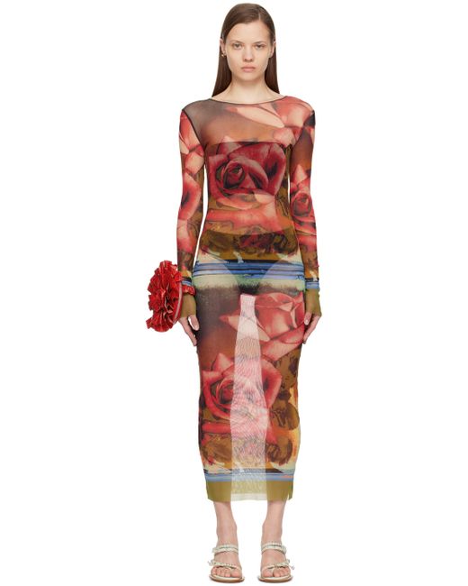 Jean Paul Gaultier Red Roses Maxi Dress
