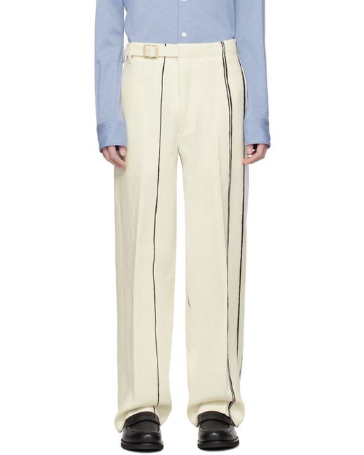 Z Zegna Off Striped Trousers
