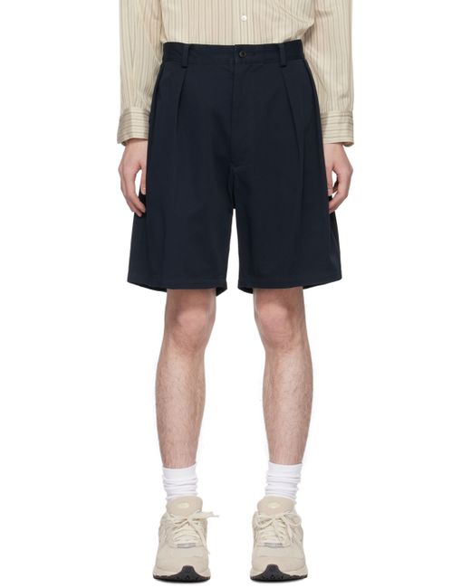 Ylève Navy Pleated Shorts