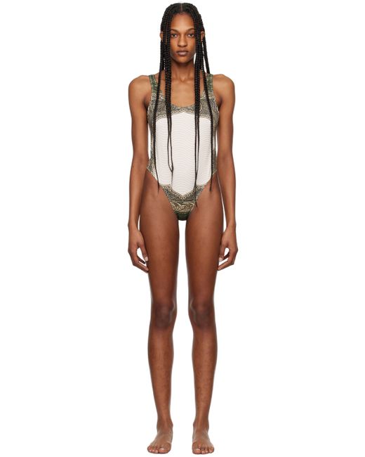 Jean Paul Gaultier Off-White The Cartouche Swimsuit