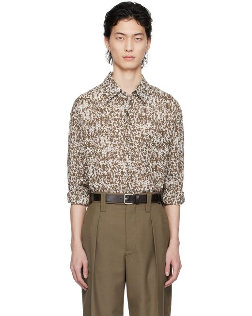 Lemaire Brown Off-White Regular Shirt