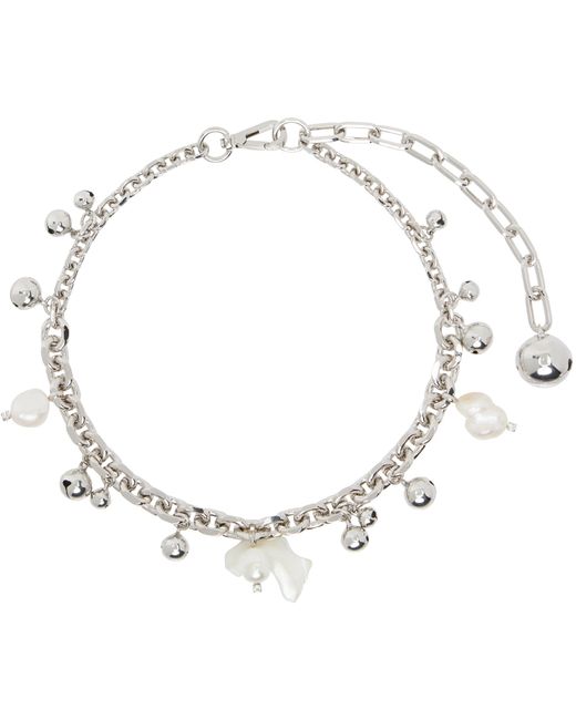 Simone Rocha Bell Charm Pearl Chain Necklace