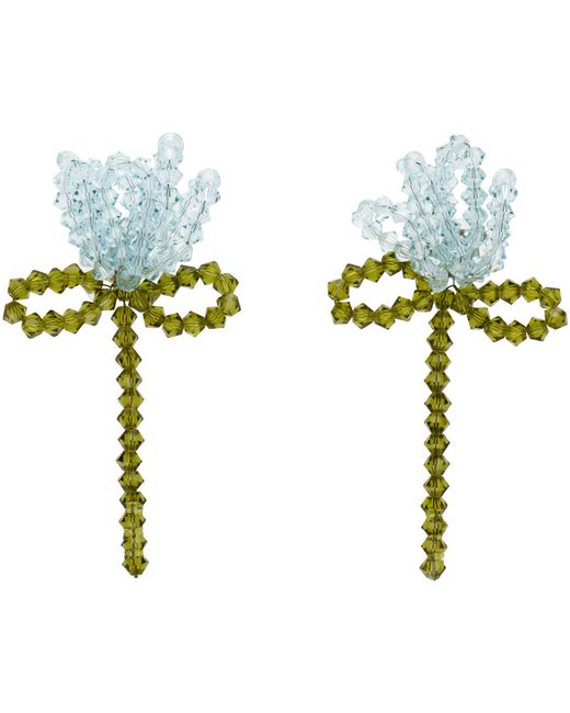 Simone Rocha Blue Cluster Flower Earrings