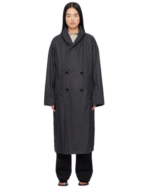 Lemaire Navy Hooded Rain Coat