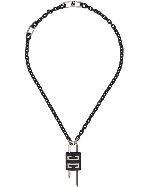 Givenchy Gunmetal Small Lock Necklace