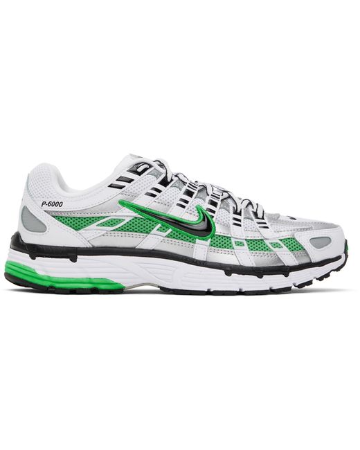 Nike White Green P-6000 Sneakers