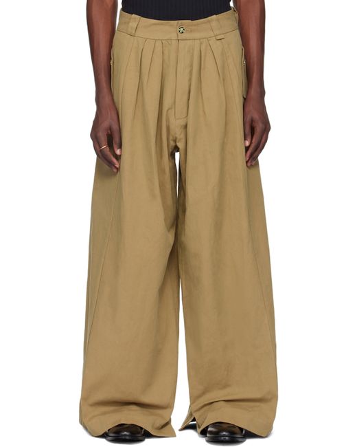 Willy Chavarria Beige Wide-Leg Trousers