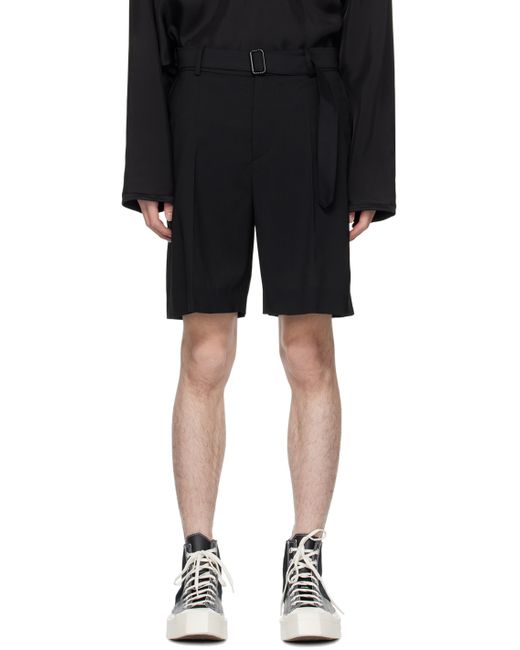Solid Homme Belted Shorts