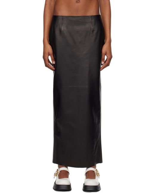 Marni Slit Leather Maxi Skirt