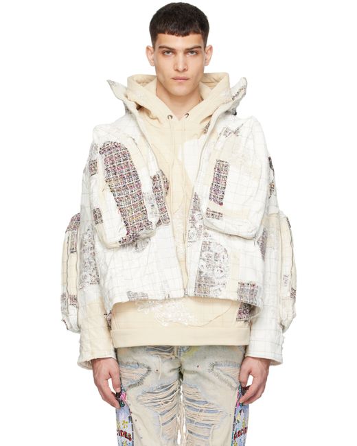 WHO Decides WAR White Quilted Jacket
