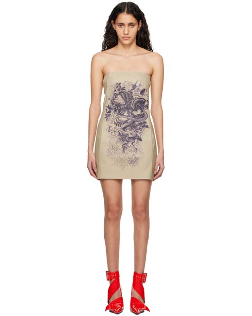 Jean Paul Gaultier Off-White The Tattoo Leather Minidress