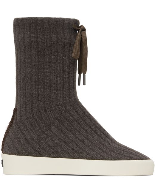 Fear Of God Gray Moc Knit High Sneakers