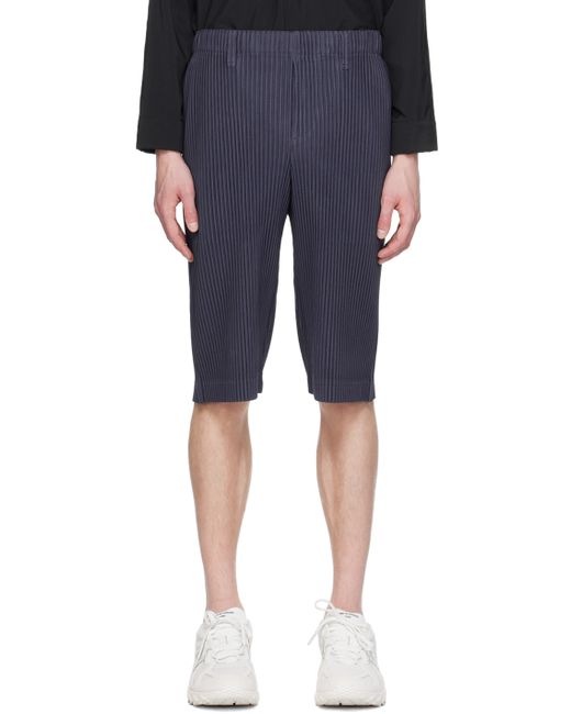Homme Pliss Issey Miyake Navy Tailored Pleats Shorts