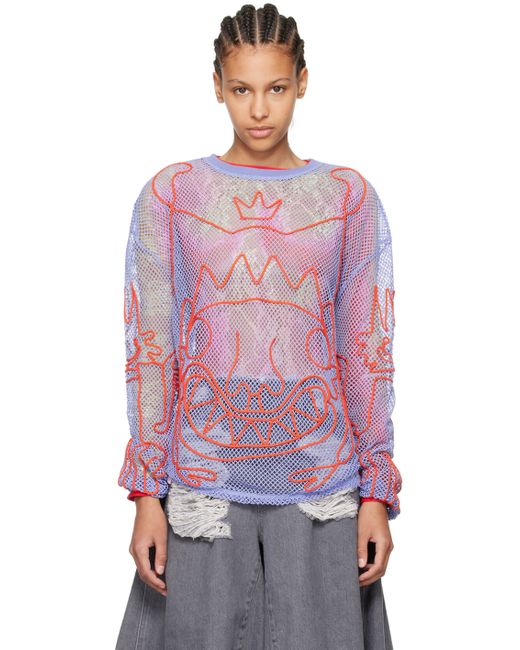 Charles Jeffrey Loverboy Blue Graphic Long Sleeve T-Shirt