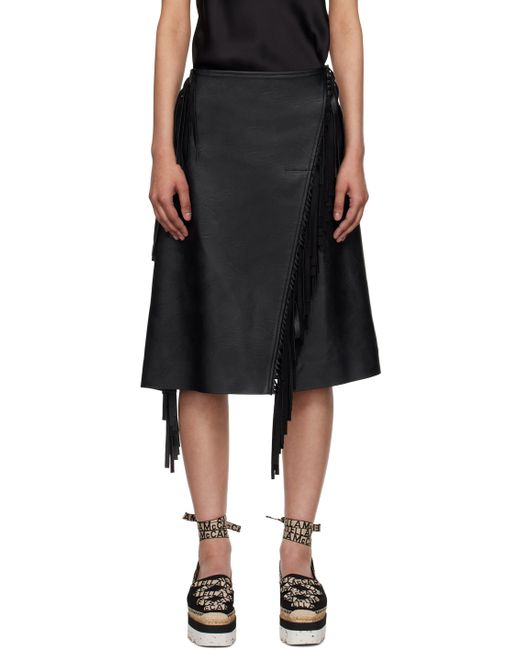 Stella McCartney Fringe Faux-Leather Midi Skirt