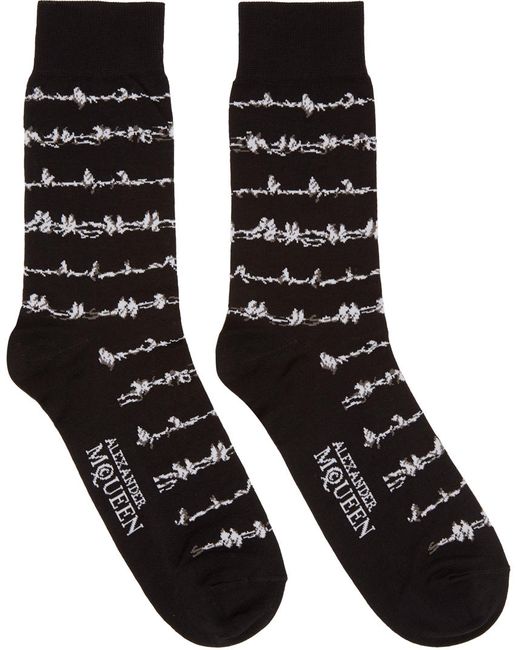 Alexander McQueen Black Barbed Wire Socks