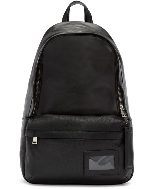 Juun.J Black Leather Backpack
