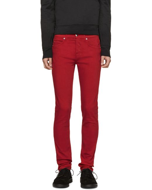 McQ Alexander McQueen Red Skinny Jeans