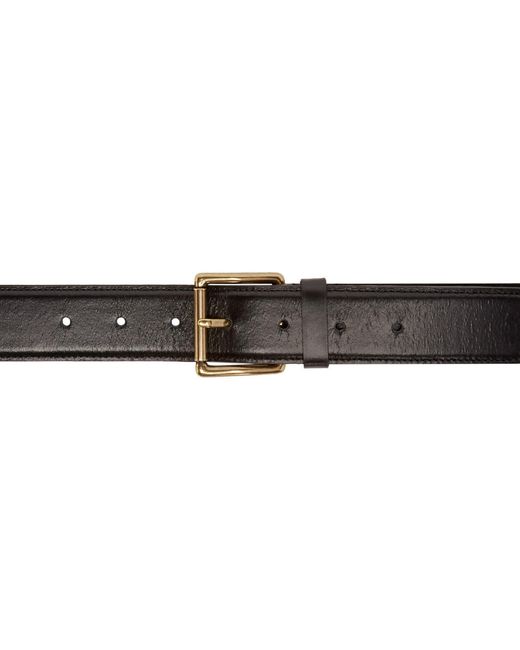 AMI Alexandre Mattiussi Black Leather Belt