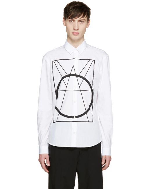 McQ Alexander McQueen White Geometric Print Shirt