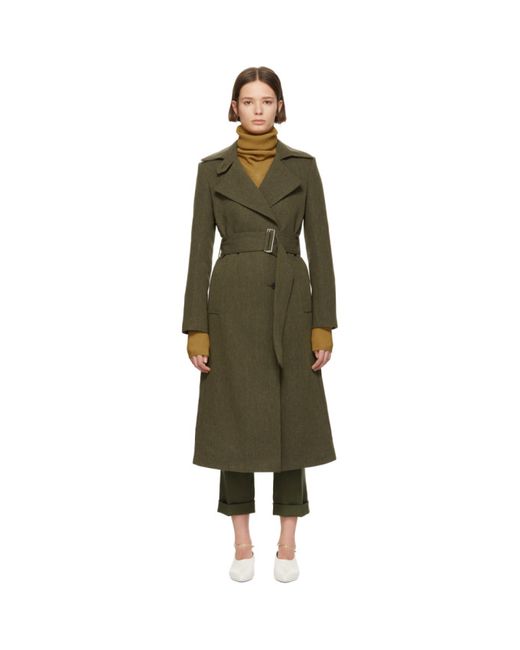 Victoria Beckham Brown Fitted Trench Coat