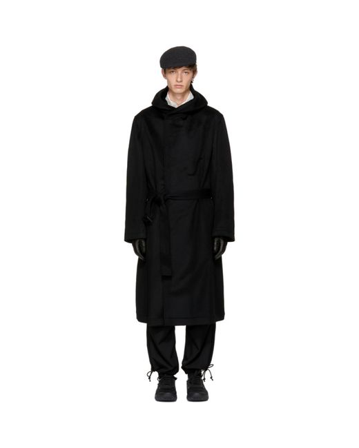 Yohji Yamamoto Mixed Beaver Hooded Coat