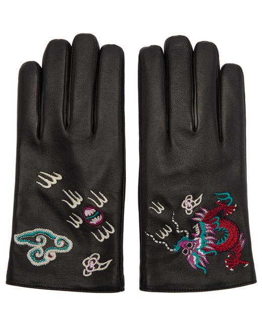 Gucci Leather Dragon Gloves