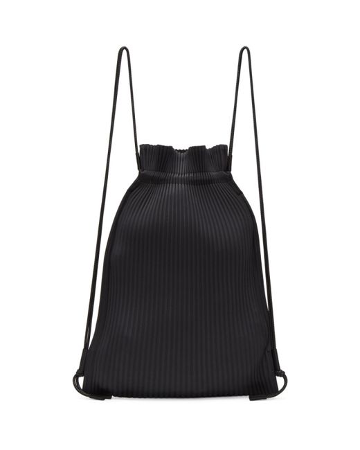 Homme Pliss Issey Miyake Faux-Leather Pleats Backpack