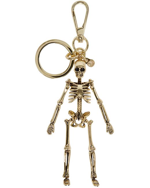 Alexander McQueen Gold Skeleton Keychain