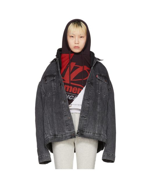 Vetements Levis Edition Oversized Hooded Denim Jacket