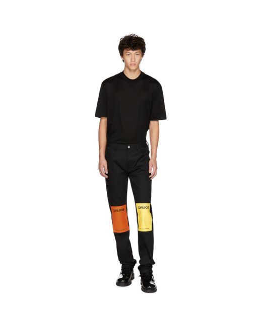 Raf Simons Black Patches Regular Fit Jeans