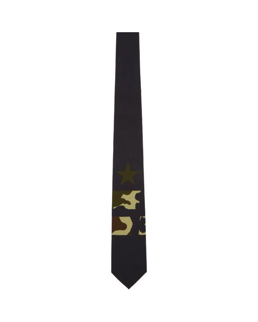 Givenchy Camo Star and Double Stripes Tie
