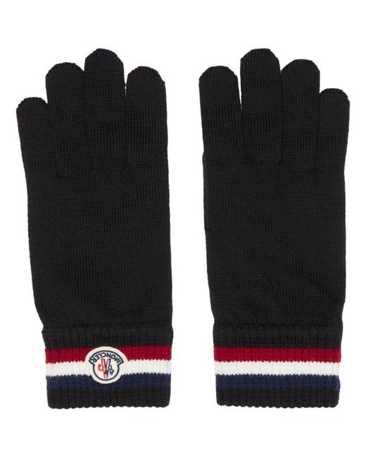 Moncler Striped Logo Gloves
