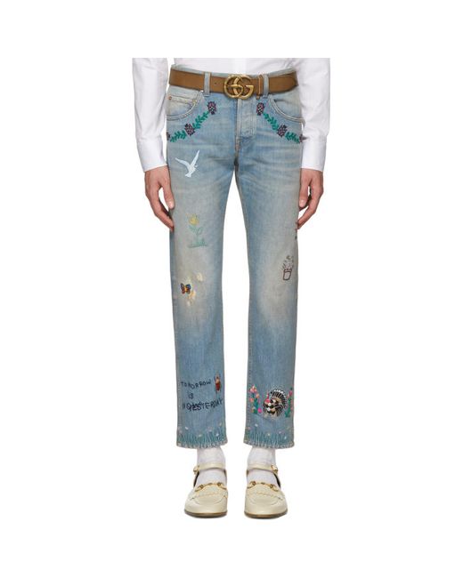 Gucci Tapered Writing Jeans