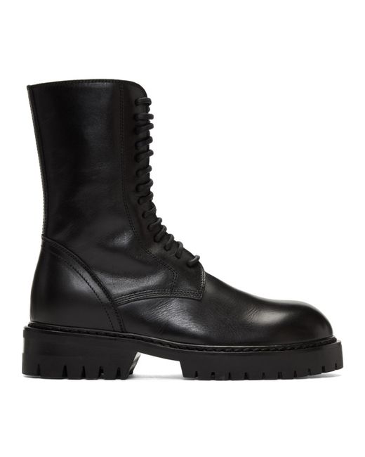 Ann Demeulemeester Buckle Lace-Up Boots