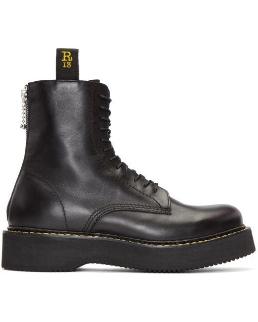 R13 Leather Lace-Up Boots