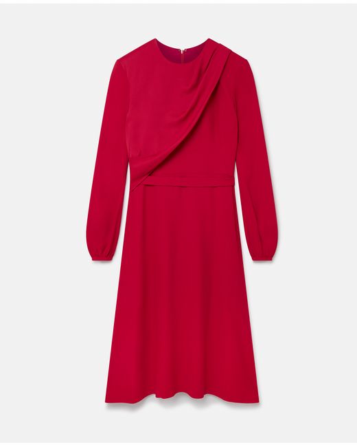 Stella McCartney Wrap Front Twill Midi Dress