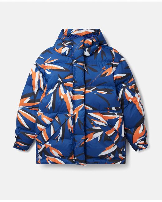 Stella McCartney TrueNature Floral Print Mid-Length Padded Jacket