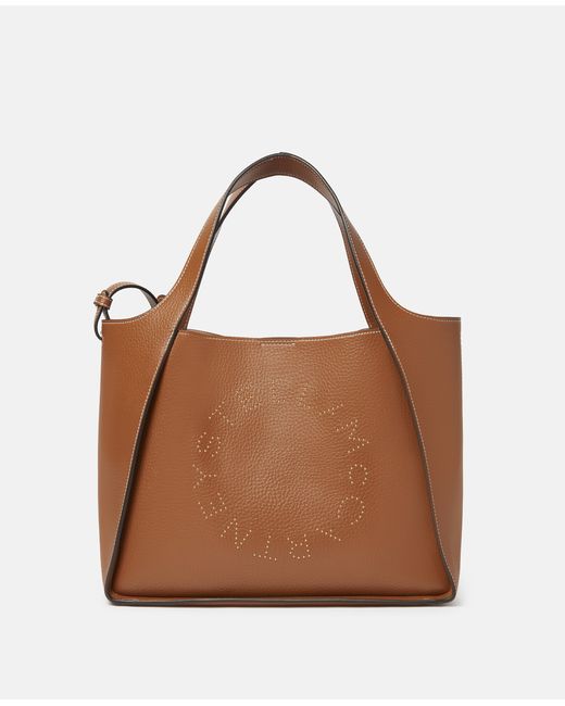 Stella McCartney Logo Studded Grainy Alter Mat Crossbody Bag