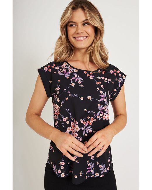 St.Frock Rejina Top Cap sleeve With Cherry Blossom by