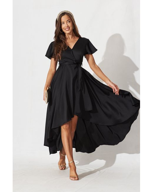St.Frock Party Marilou Maxi Dress Flutter sleeve Satin by