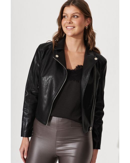 St.Frock Party Cuba Leatherette Jacket Full length sleeve by