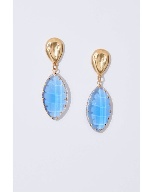 St.Frock Party Harrieta Drop Earrings Gold With Stone by