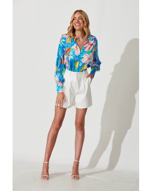 St.Frock Party Percy Shirt Full length sleeve Multi Floral Satin by