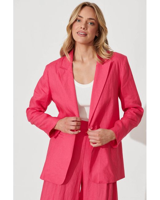 St.Frock Replay Blazer Full length sleeve Hot Pure Linen by