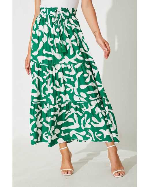 St.Frock Freedom Maxi Skirt 0 With White Print by