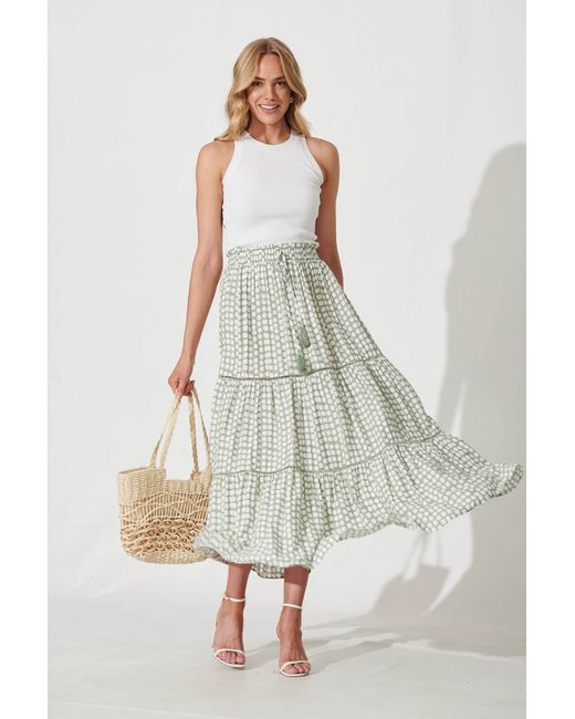 St.Frock Freedom Maxi Skirt 0 With White Polka Dot by