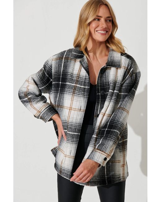 St.Frock Kelis Shacket Full length sleeve Check Cotton by