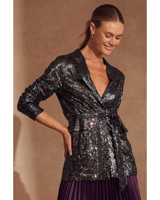 St.Frock Party Reputation Blazer Full length sleeve Multi Sequin by